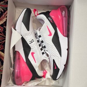 Nike Women's Air Max 270 in White, Black, and Pink